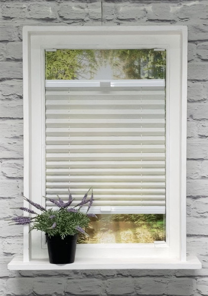 Pleated blind Crush pearl white