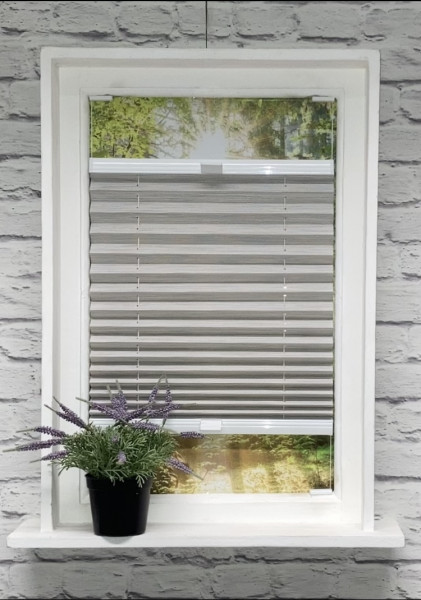 Pleated blind Mina white-grey