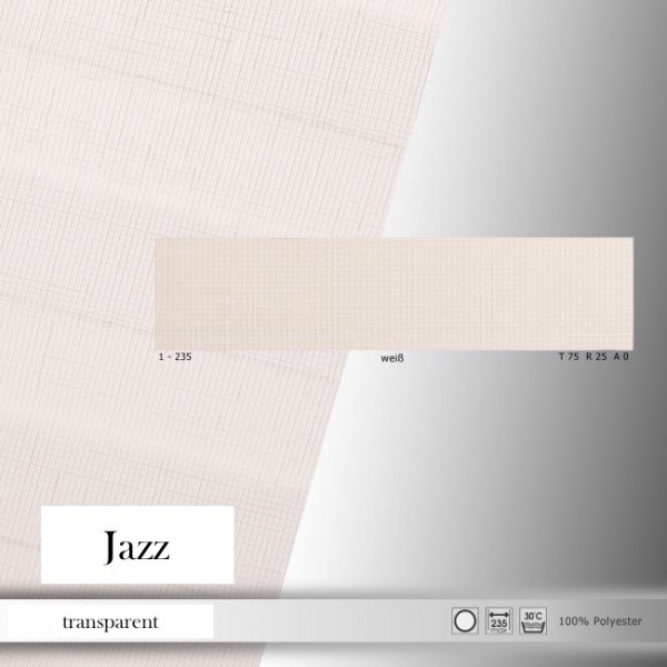 Pleated blind Transparent Jazz White