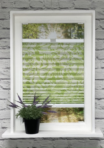 Pleated blind Tivoli green-white