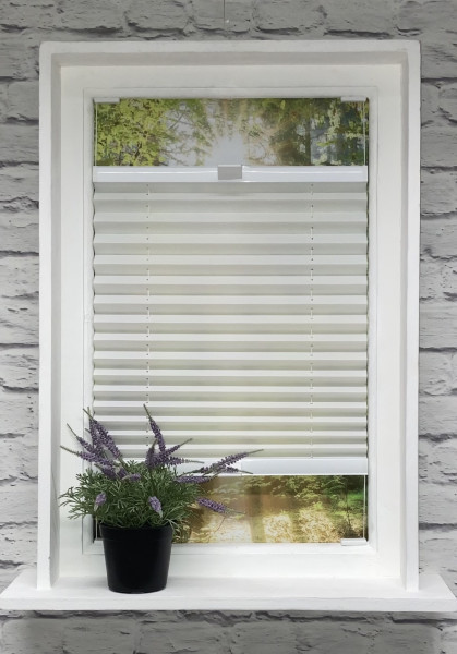 Pleated blind Samba pearl white