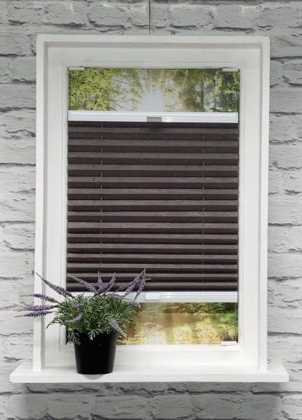 Pleated blind Crush pearl gray-brown