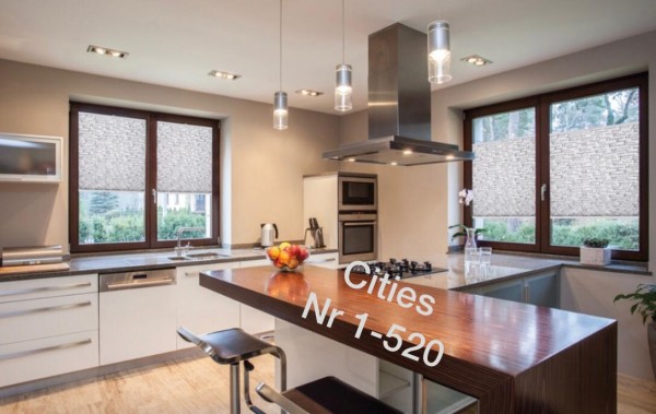 Pleated blind City's gray