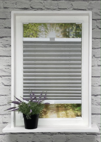 Pleated blind Crush Perl light gray