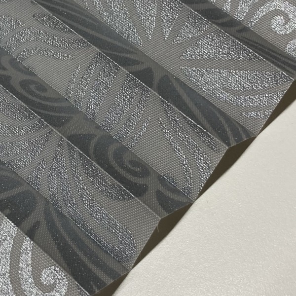 Pleated blind Oriental Metallic Grey