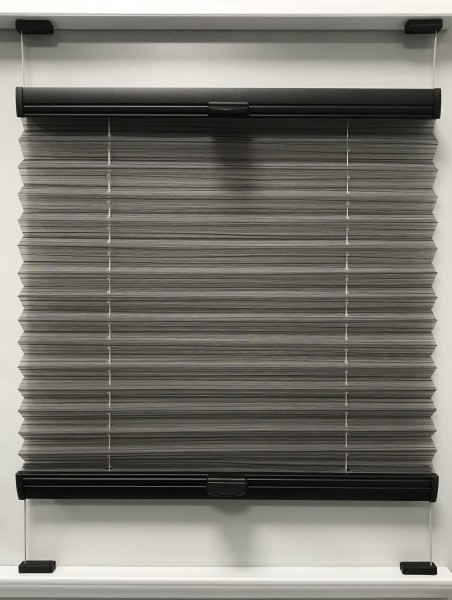 Pleated blind Boston Transparent Black