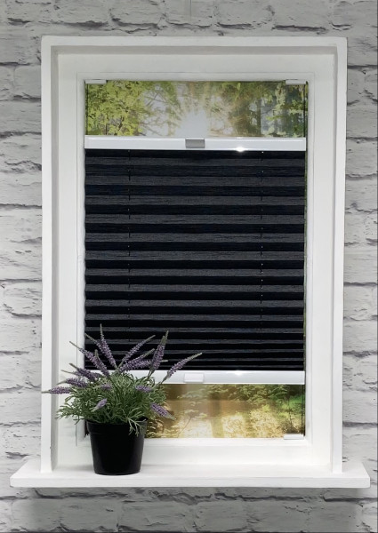 Pleated blind Madagascar pearl black