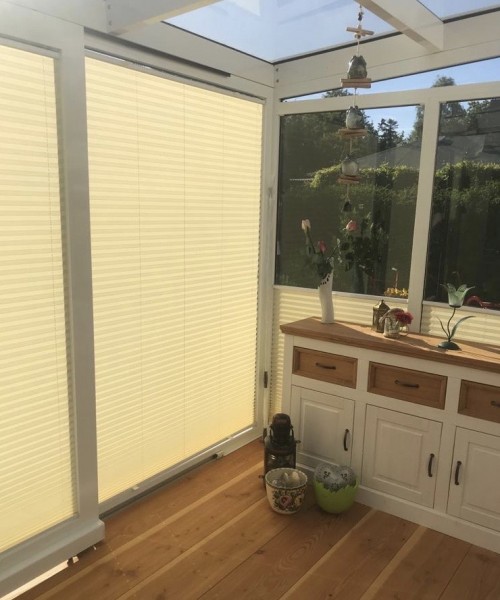 Pleated blind Kyoto pearl saffron