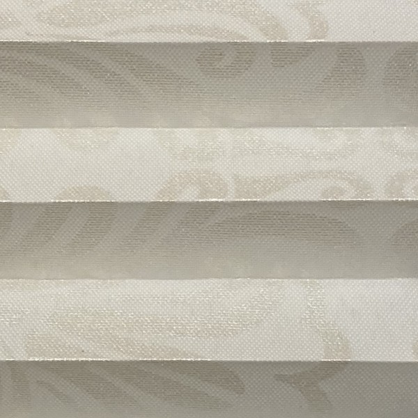 Pleated blind Oriental Metallic White