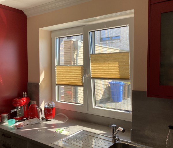 Pleated blind Madagascar pearl toffee