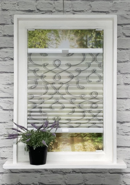 Pleated blind Infinity white-grey