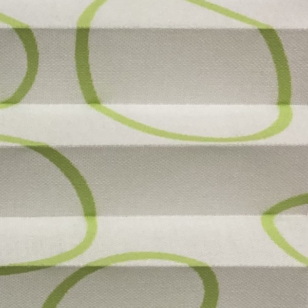 Pleated blind Flamenco Print Green White