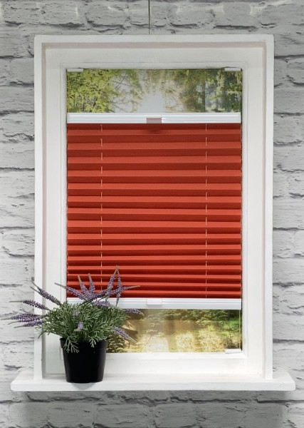 Pleated blind Kyoto Perl orange-red