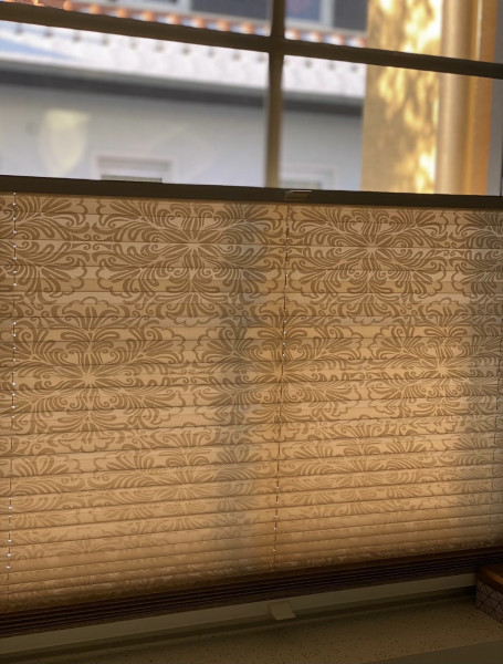 Pleated blind Oriental Metallic Beige