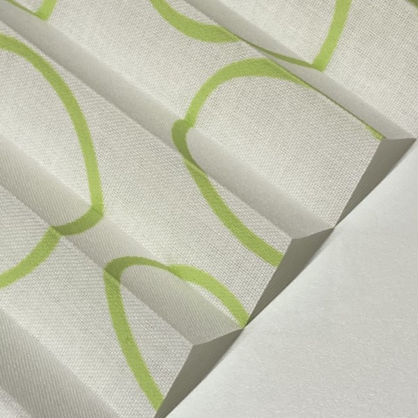 Pleated blind Flamenco Print Green White