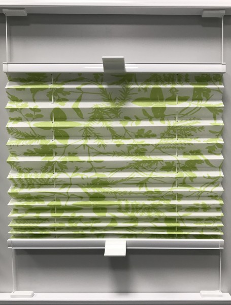 Pleated blind Tivoli green-white