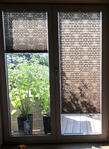 Pleated blind Oriental Metallic Cocoa