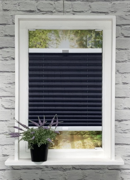 Pleated blind Crush pearl anthracite