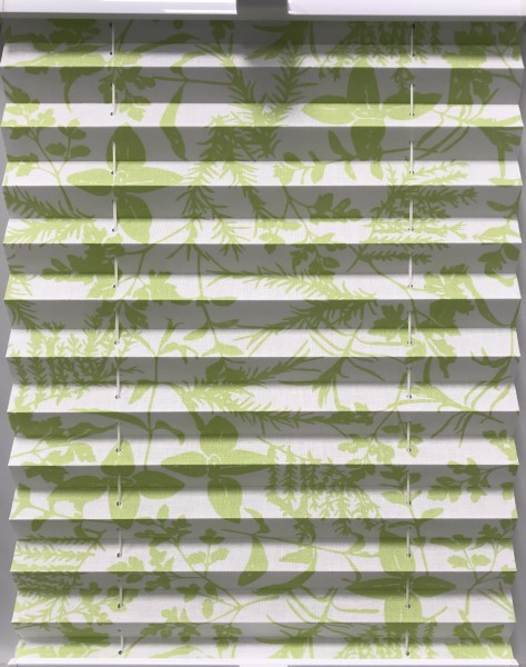 Pleated blind Tivoli green-white